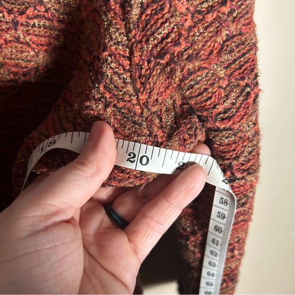 Chico’s Textured Fringe-Trim Burnt Orange Textured Cardigan Size 1 - Picture 7 of 9